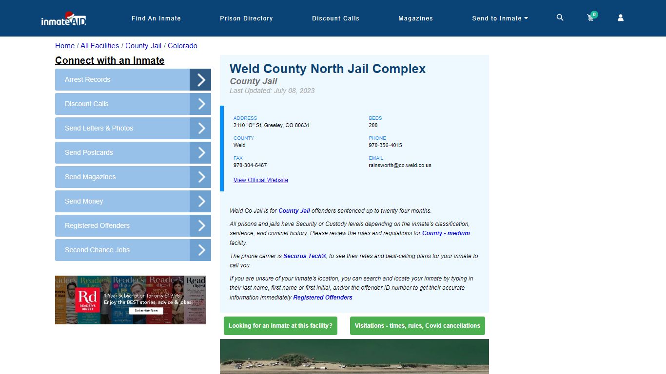 Weld County North Jail Complex - Inmate Locator - Greeley, CO