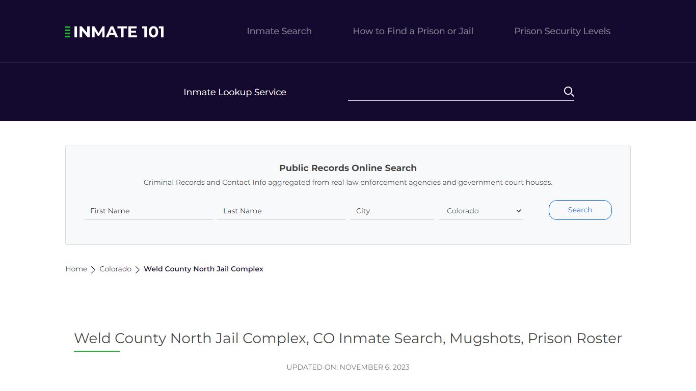 Weld County North Jail Complex, CO Inmate Search, Mugshots, Prison ...